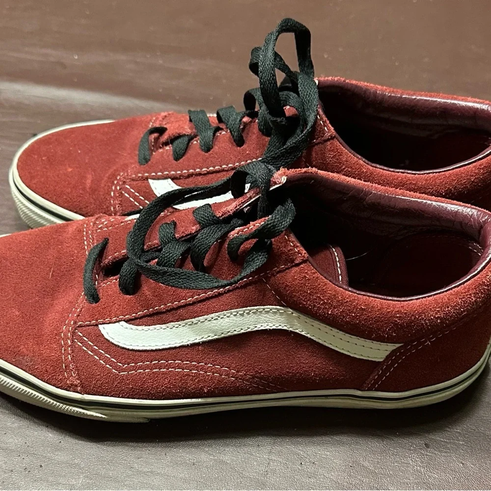 Vans Kida Old Skool Suede Sneakers - Burgandy/White
